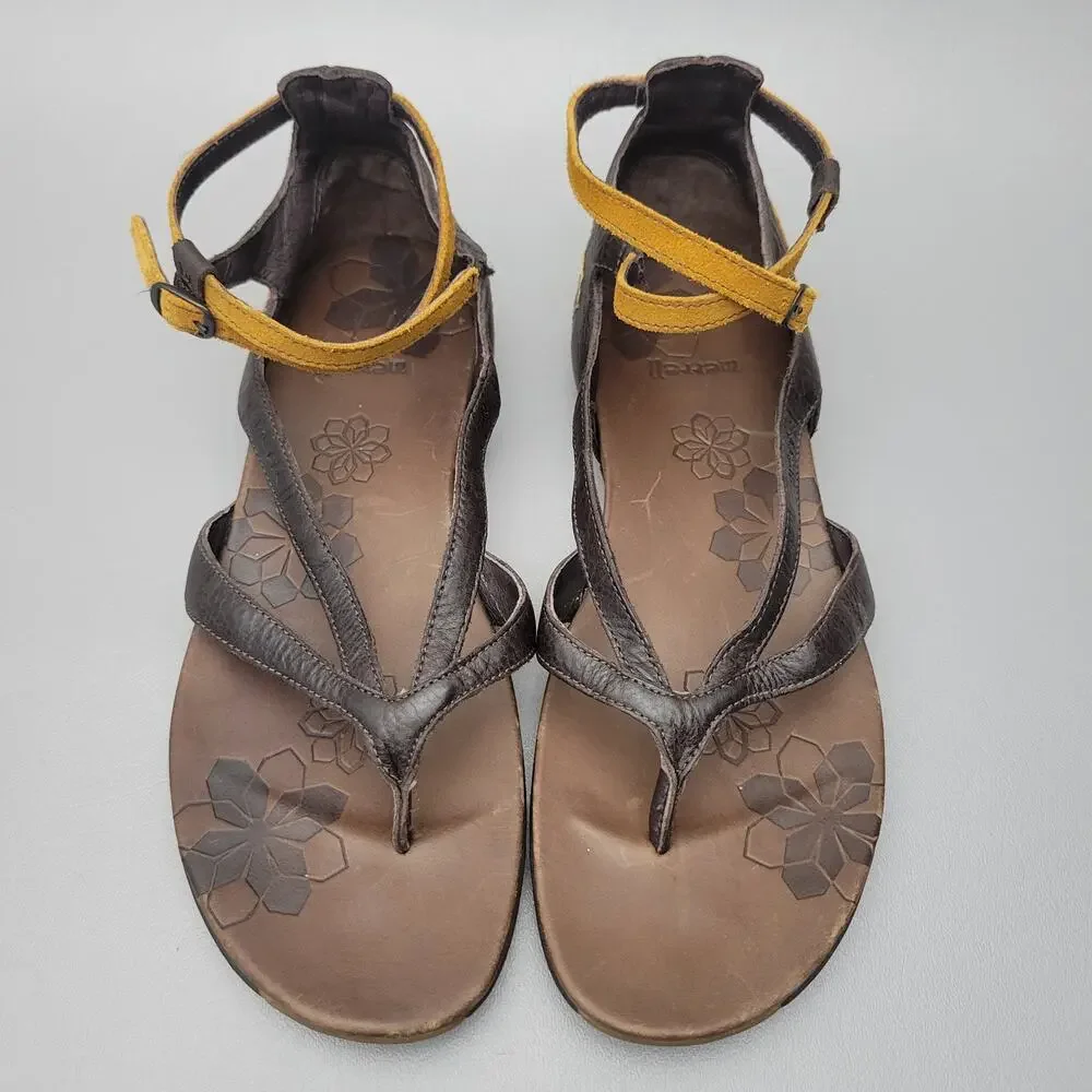 Merrell Lotta Gladiator Sandals Brown Leather Ankle Strap Comfort Shoes 8